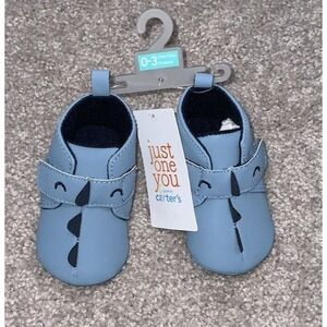 Just One You by Carters Infant Boys Blue Dinosaur Shoes Size 0/3M